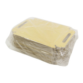Paper Tray with Handles Rectangular shape Gold 16x23cm (100 Units) 