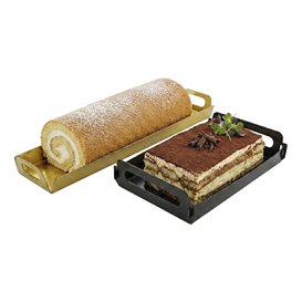 Paper Tray with Handles Rectangular shape Gold 32x7,5 cm (800 Units)