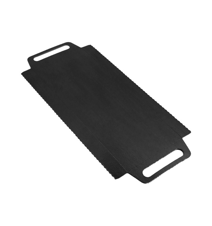 Paper Tray with Handles Rectangular shape Black 30x12 cm (600 Units)