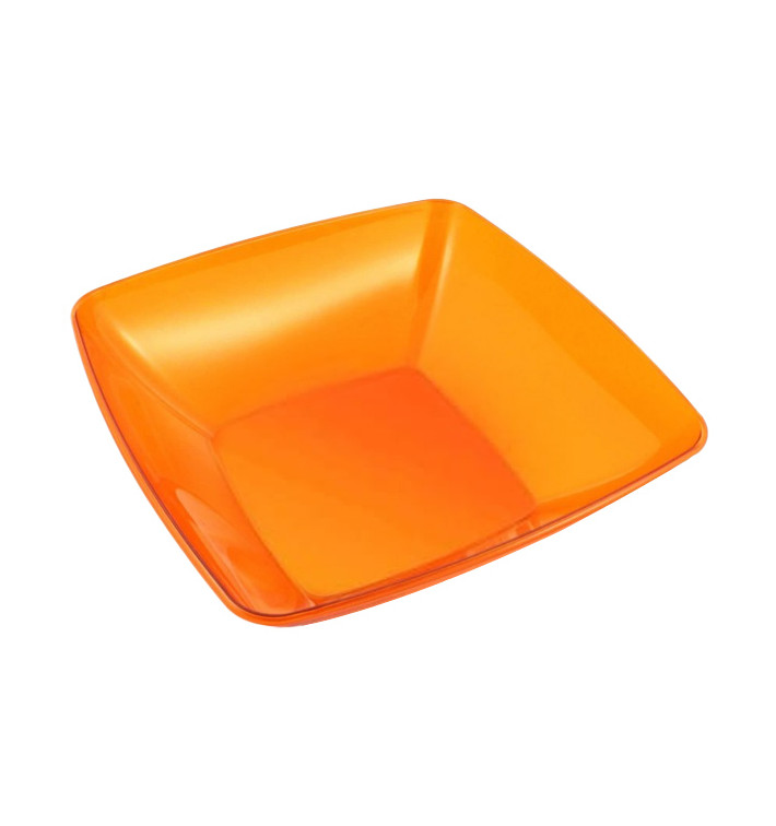 Plastic Bowl PS Crystal Hard Orange 3500ml 28x28cm (20 Units)