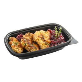 Plastic Deli Container PP Black 375ml 20x13x4cm (300 Units)