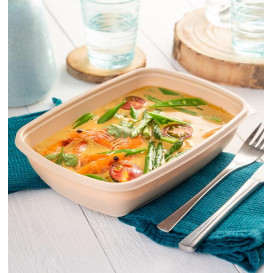 Plastic Deli Container PP Cream 900ml 23x16,5cm (75 Units)  