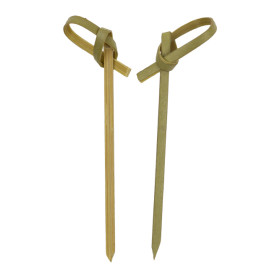 Natural Green Bamboo Bow Skewer 7cm (100 Units)  