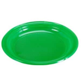 Plastic Plate Flat Green 20,5 cm (960 Units)