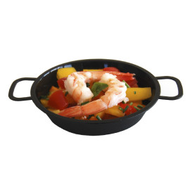 Paella Pan Tray Black PP 120ml (20 Units)