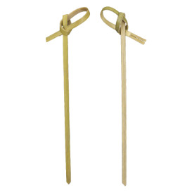 Bamboo Food Pick Bow Design Natural Green 10cm (100 Units)  