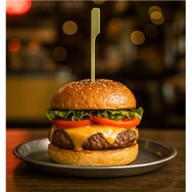 Bamboo Food Pick Golf Design Natural Green 15cm (2.500 Units)