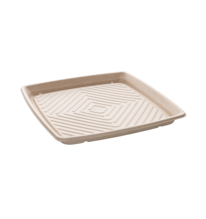 Natural Sugarcane Square Tray 36x36cm (25 Units)