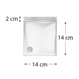 Plastic Zip Bag Seal top 14x14cm G-200 (100 Units)  