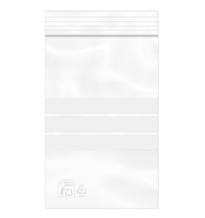 Plastic Zip Bag Seal top Write-On Block 8x12cm G-200 (1000 Units)