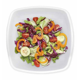 Reusable Hard Plate Deep White Square shape PP 18 cm (25 Units) 