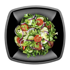 Reusable Hard Plate Flat Black Square shape PS 30 cm (12 Units) 