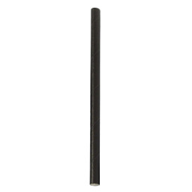 Paper Straw Straight Black Ø0,8cm 14cm (100 Units) 