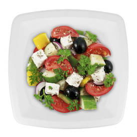 Sugarcane Plate Square shape White 25cm (125 Units)  