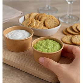 Kraft Cardboard Sauce Cup 60ml Ø6,7cm (50 Units)