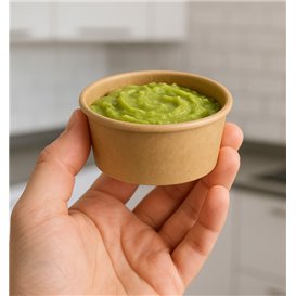 Kraft Cardboard Sauce Cup 60ml Ø6,7cm (50 Units)