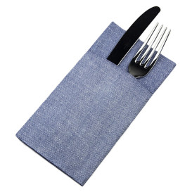 Pocket Fold Paper Napkins Vaquero Blue 40x40cm (30 units) 
