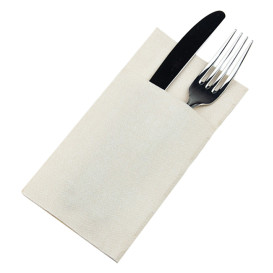 Pocket Fold Paper Napkins Vaquero Cream 40x40cm (30 units) 