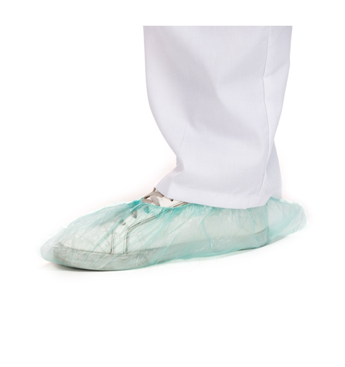 Disposable Plastic Shoe Covers PE G80 Green (100 Units)