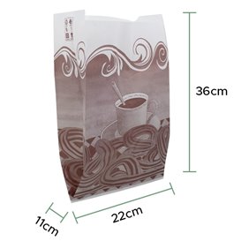 Paper Food Bag for Churros Grease-Proof 22+11x36cm (1.000 Units)