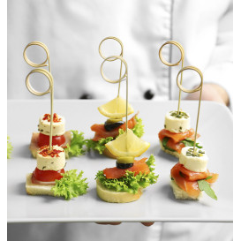 Bamboo Food Pick with Ripple Handle Design 9cm (1.000 Units)