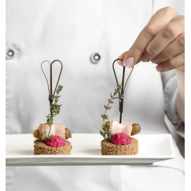 Bamboo Food Pick "Cuore" Design Black 18cm (200 Units)  