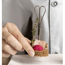 Bamboo Food Pick "Cuore" Design Black 18cm (200 Units)  