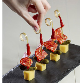 Bamboo Food Pick with Ripple Handle Design 9cm (1.000 Units)