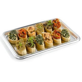 Plastic Tray Rectangular Shape Silver 35X24 cm (50 Uds)