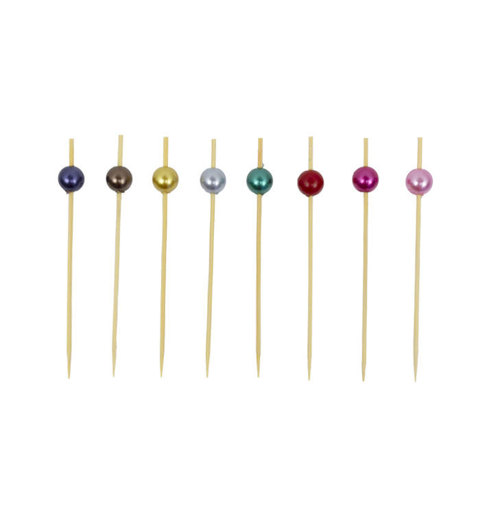 Bamboo “Pearl” Skewers Assortment 9cm (100 Units)  