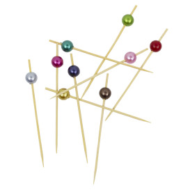 Bamboo “Pearl” Skewers Assortment 9cm (100 Units)  