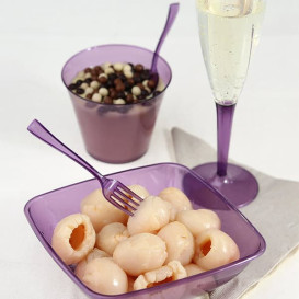 Plastic Spoon Premium Eggplant 16cm (10 Units) 