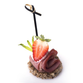 Bamboo Bow Skewer Black 10cm in box (2.500 Units)