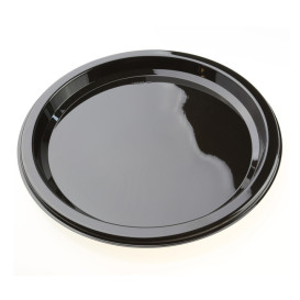 Plastic Plate Round shape Black 18 cm (250 Units)