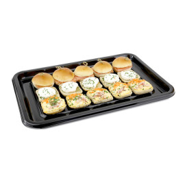 Plastic Platter Rectangular Shape Black 46x30 cm (50 Units)