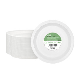 Paper Plate Round Greaseproof Shape White  Ø18cm 250g/m² (50 Units) 