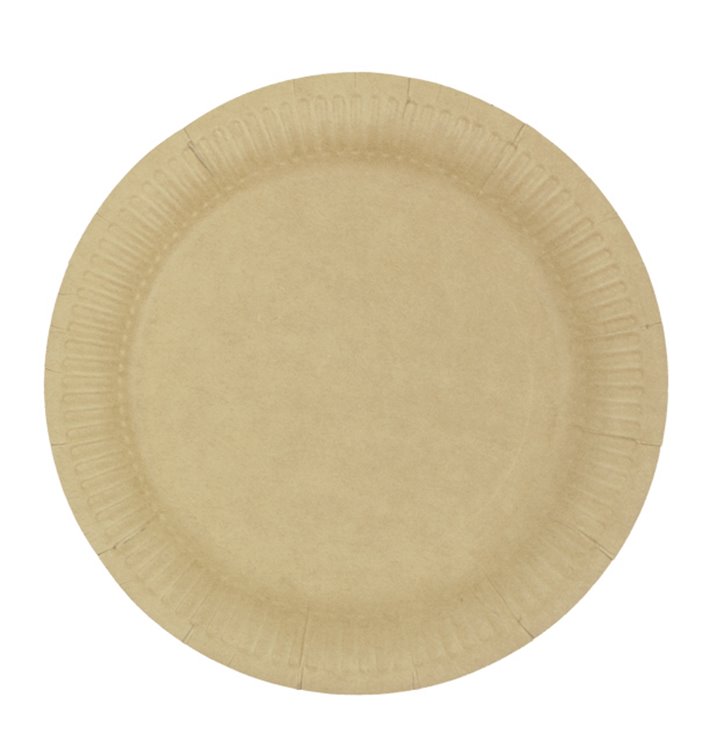 Round Paper Plate “Radial” Kraft Ø18cm 200gr/m² (50 Units)