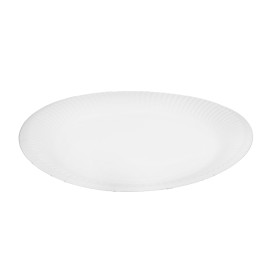 Round Paper Plate “Radial” White Ø18cm 200gr/m² (650 Units)