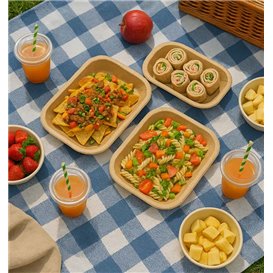 Paper Tray Greaseproof Shape Kraft 15x23cm 245g/m² (50 Units)