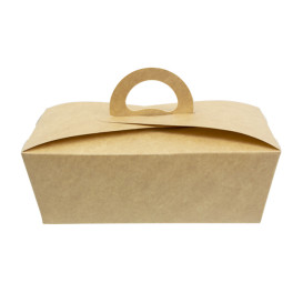 American Box with handles "Doggy Bag" Kraft 16x9,5x6cm (200 Units)
