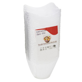 Reusable Square Tasting Bowl PP 5,8x5,4x5,2cm 57ml (25 Units)