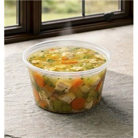Plastic Food Container in PP Transparent  with Lid 470ml (500 Units)