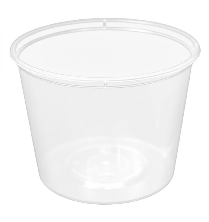 Plastic Food Container in PP Transparent  with Lid 740ml (500 Units)