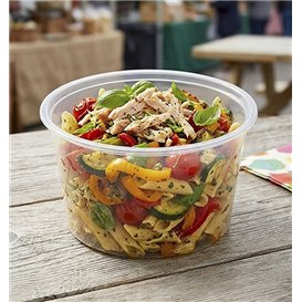 Plastic Food Container in PP Transparent  with Lid 1.000ml (25 Units)