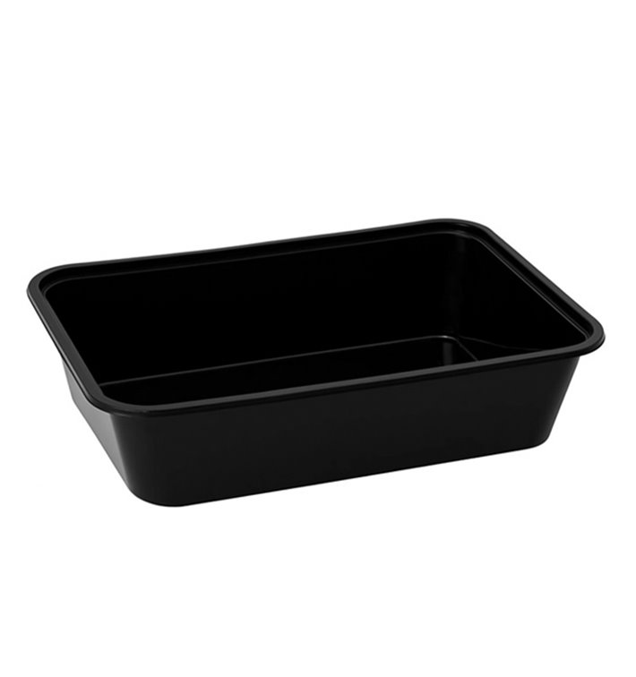 Rectangular Container in PP Black with Lid 500ml 17,3x11,9cm (500 Units)