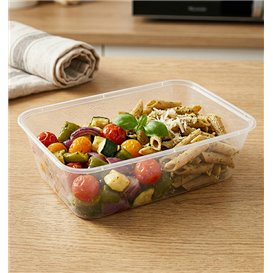 Rectangular Container in PP Transparent with Lid 650ml 17,3x11,9cm (500 Units)