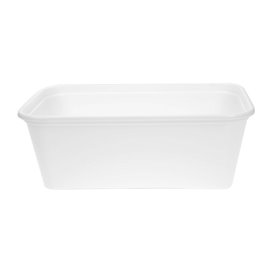 Rectangular Container in PP White with Lid 750ml 17,3x11,9cm (50 Units)