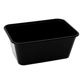 Rectangular Container in PP Black with Lid 1.000ml 17,3x11,9cm (500 Units)
