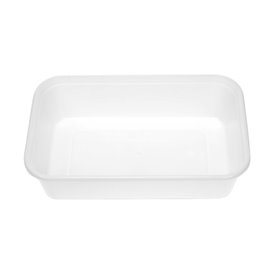 Rectangular Container in PP White with Lid 1.500ml 20,4x15,3cm (500 Units)
