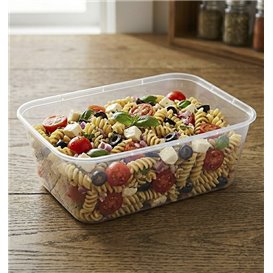 Rectangular Container in PP Transparent with Lid 1.500ml 20,4x15,3cm (50 Units)